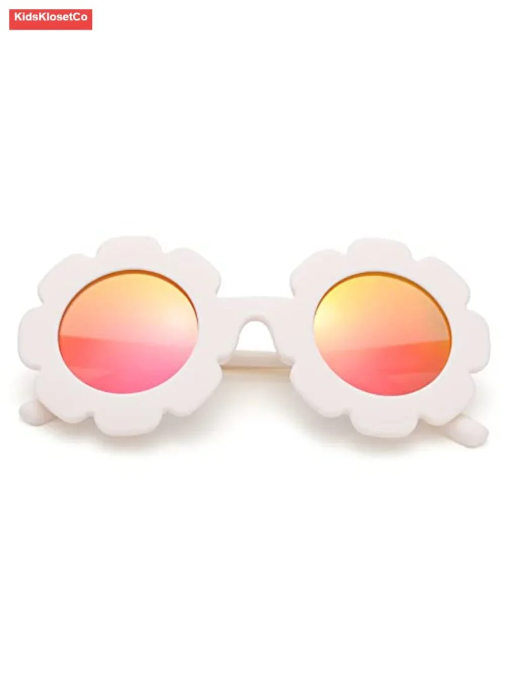 Bendable Cute Flower Polarized Round Sunglasses for Toddler Age 2-8